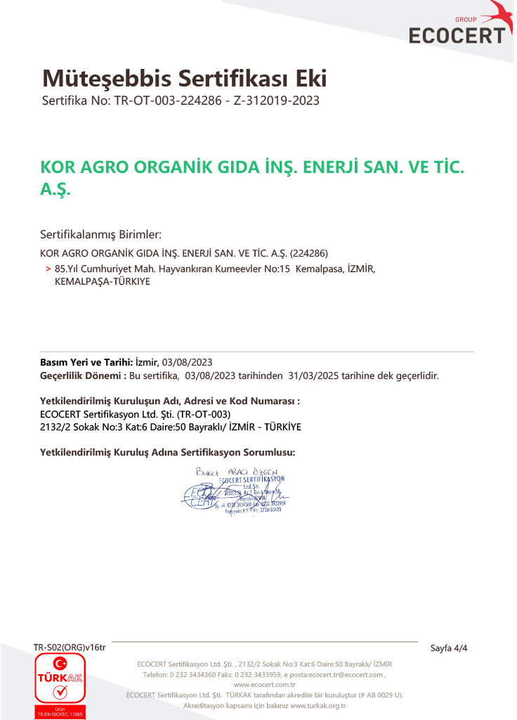 Kor Agro Organik Gıda A.Ş.